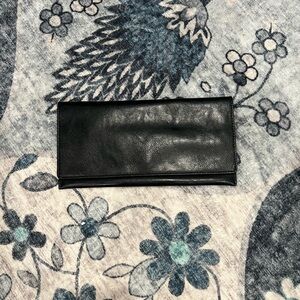 Banana Republic Black Leather Clutch EUC